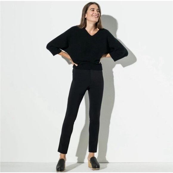 The Reset R Label Dress Pants Womens Small Black Ponte Ankle Length Office H12 - Picture 1 of 10